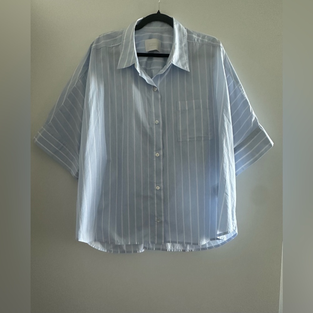 Citizens Of Humanity Light Blue & White Striped Button-Down Shirt - Picture 5 of 7